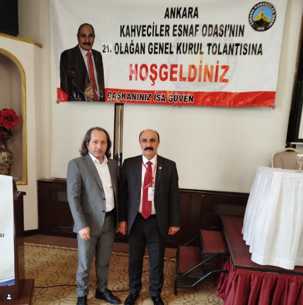 TÜRAV Genel Başkanımız Murat Yılmaz Kurt, Ankara Kahveciler Esnaf Odası Başkanı İsa Güven'in