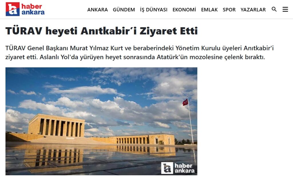 Haber Ankara_ TÜRAV Genel Başkanı Murat Yılmaz Kurt Anıt kabir ziyareti