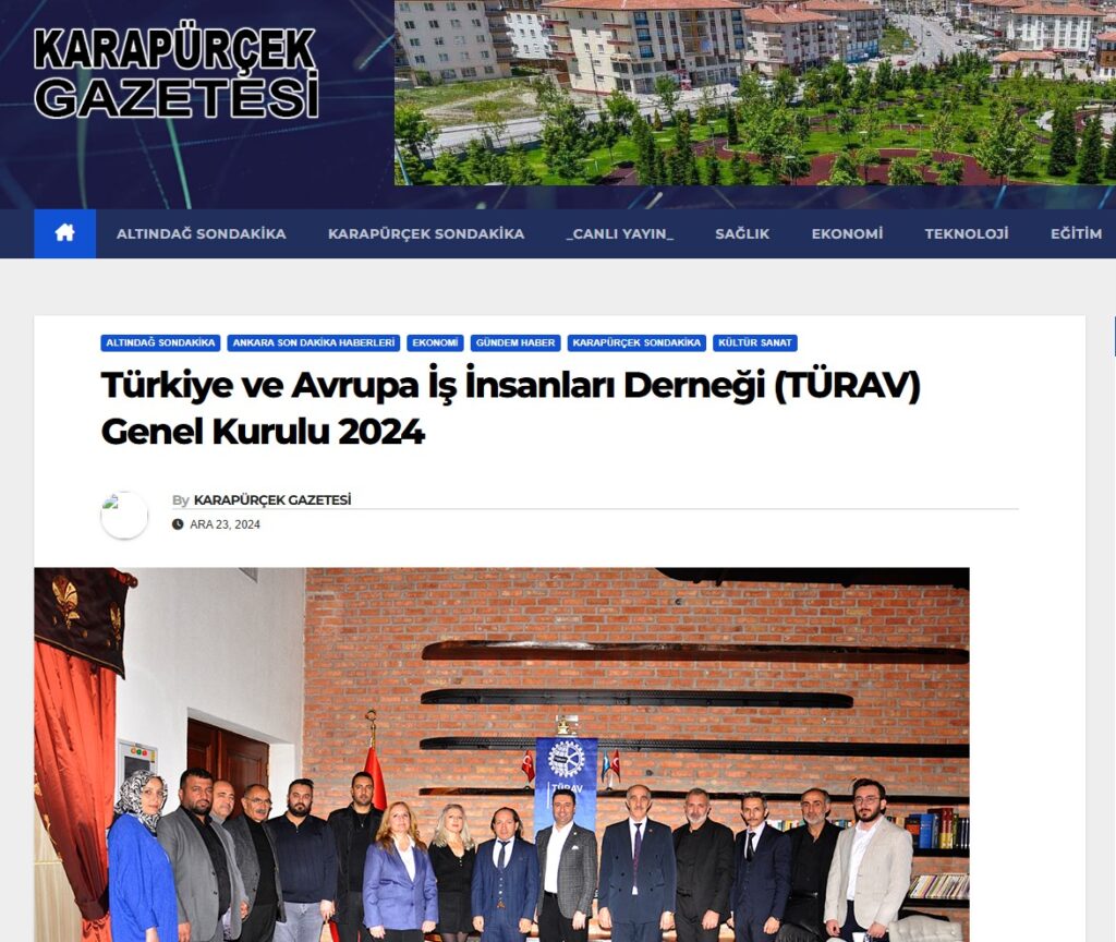 Karapürçek Gazetesi TÜRAV Genel Kurulu Haberimiz