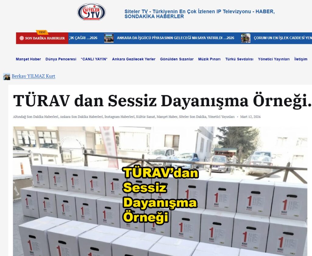 Siteler TV - TÜRAV dan Sessiz Dayanışma Örneği Haberimiz
