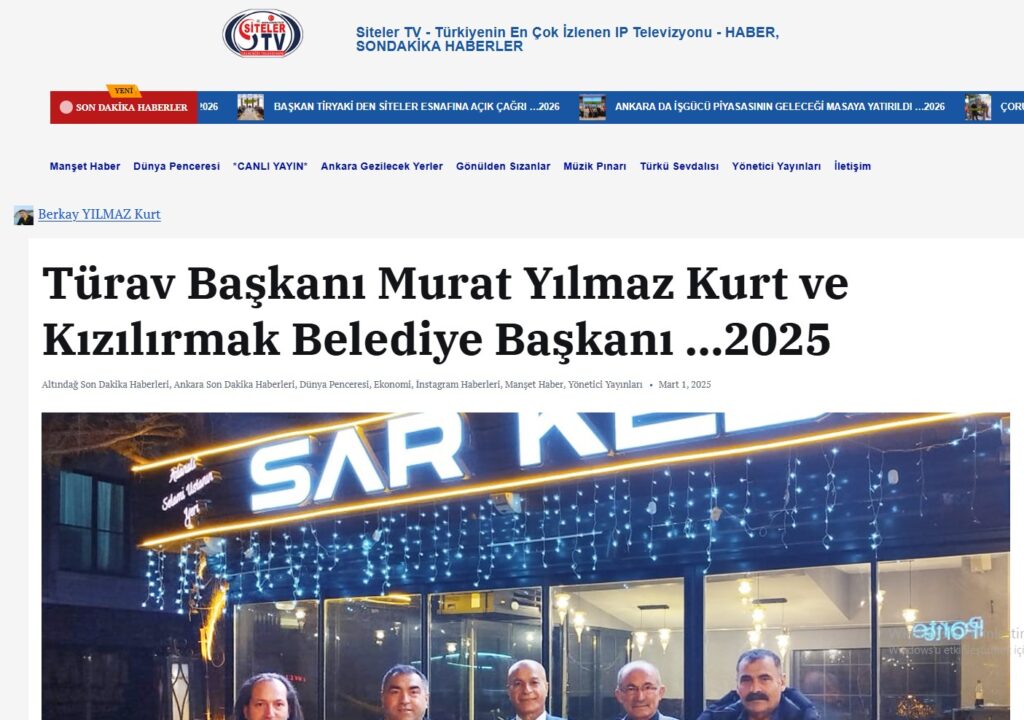Siteler TV-Türav Başkanı Murat Yılmaz Kurt ve Kızılırmak Belediye Başkanı haberimiz