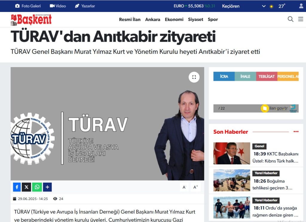 TÜRAV Anıtkabir Ziyareti_Murat Yılmaz Kurt_ Başkent Gazetesi